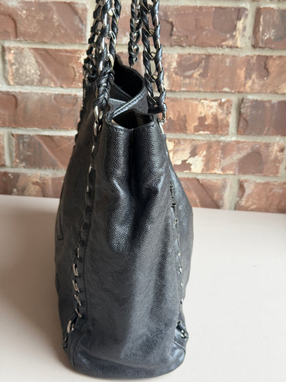 Chanel Modern Chain Tote Caviar North South Black 83573
