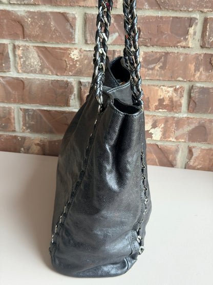 Chanel Modern Chain Tote Caviar North South Black 83573