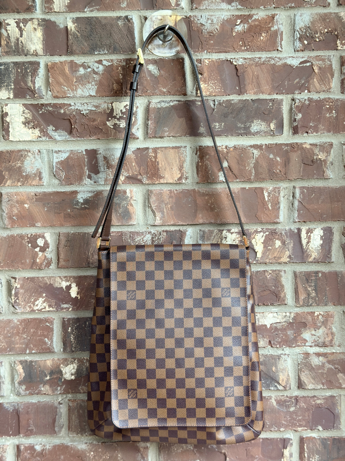 Louis Vuitton Musette Handbag Damier Ebene GM Brown 63842