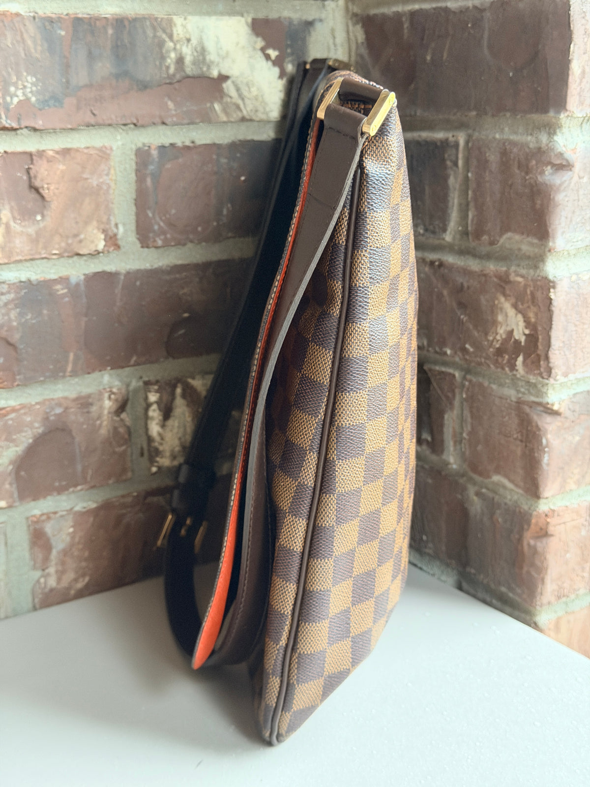 Louis Vuitton Musette Handbag Damier Ebene GM Brown 638420