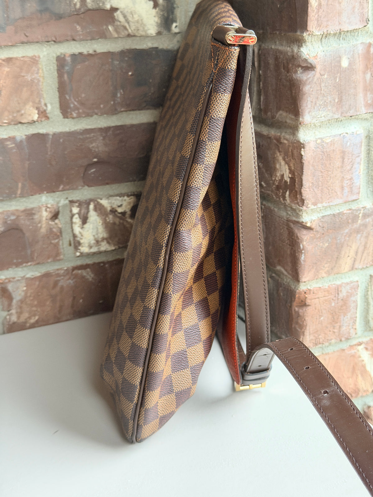 Louis Vuitton Musette Handbag Damier Ebene GM Brown 638420