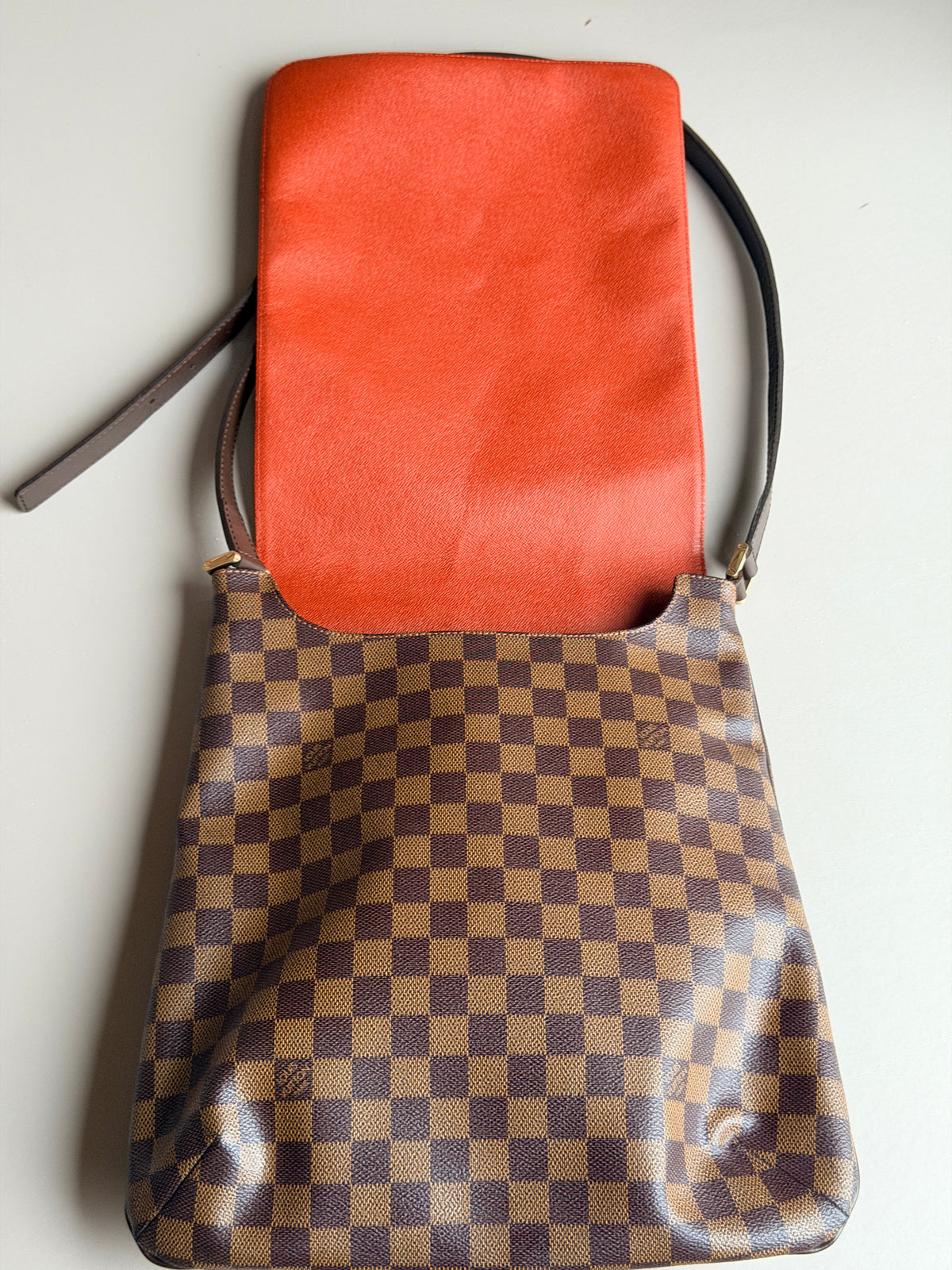 Louis Vuitton Musette Handbag Damier Ebene GM Brown 638420