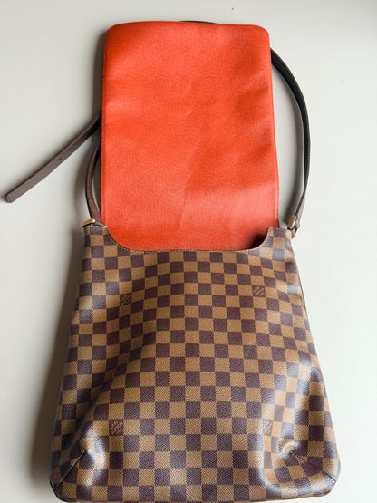 Louis Vuitton Musette Handbag Damier Ebene GM Brown 638420