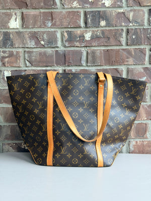 Louis Vuitton Shopping Sac Handbag Monogram Canvas MM Brown 84967