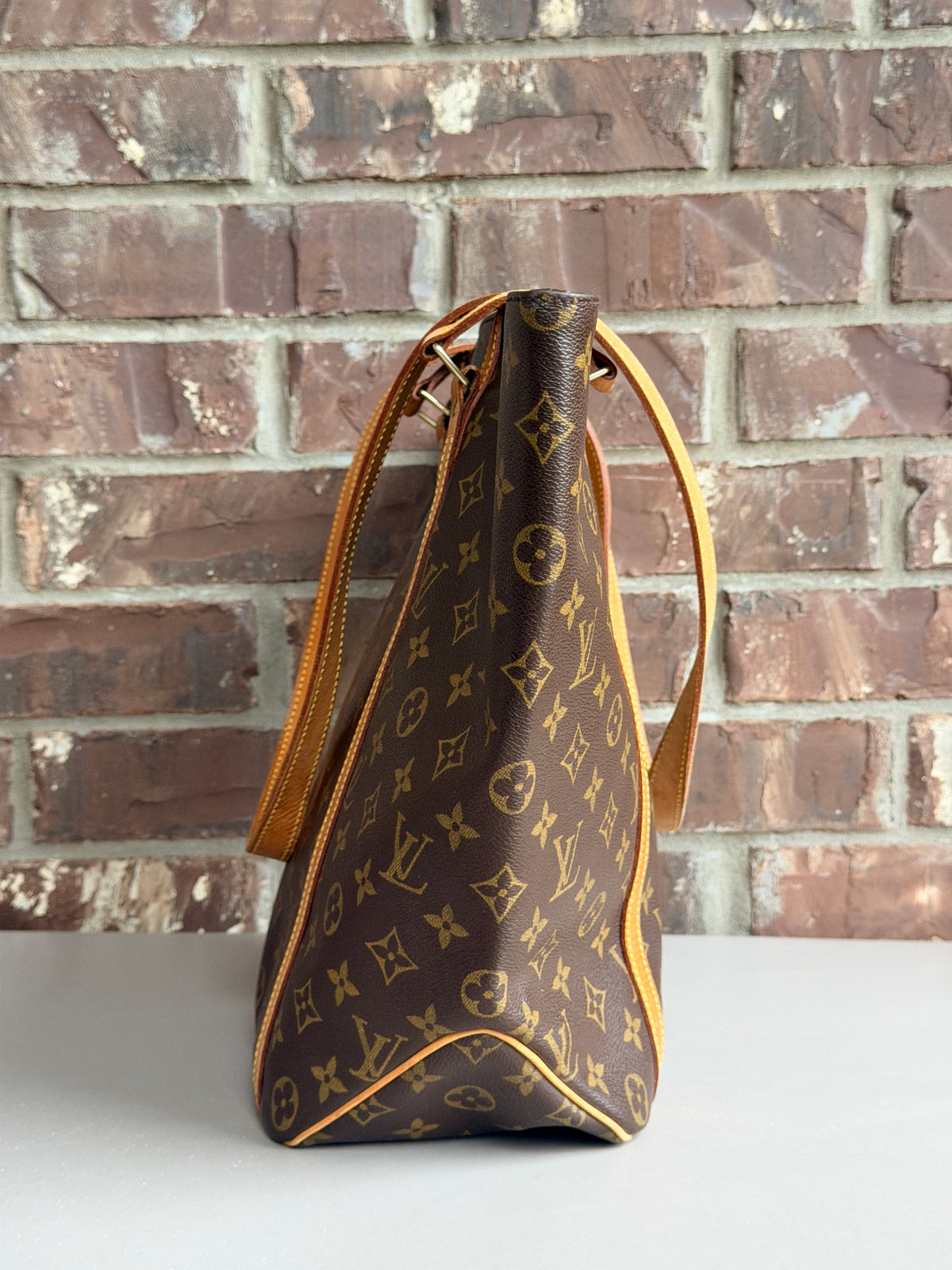 Louis Vuitton Shopping Sac Handbag Monogram Canvas MM Brown 84967