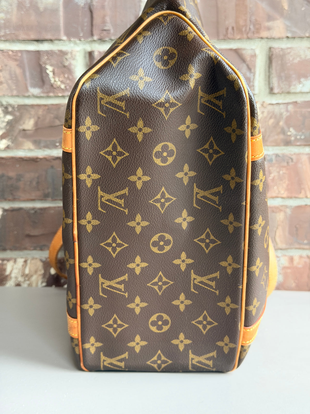 Louis Vuitton Shopping Sac Handbag Monogram Canvas MM Brown 84967