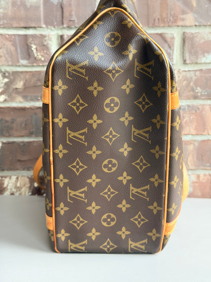 Louis Vuitton Shopping Sac Handbag Monogram Canvas MM Brown 84967