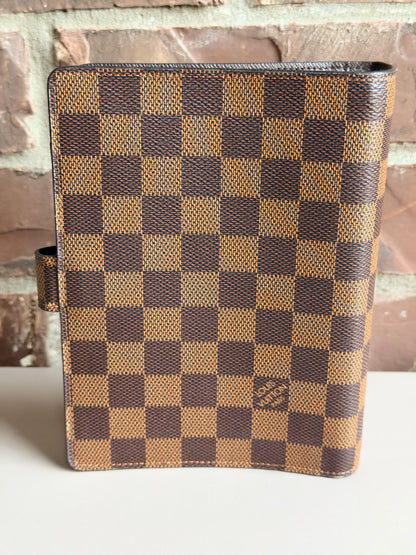 Louis Vuitton Ring Agenda Cover Damier Ebene MM 74795