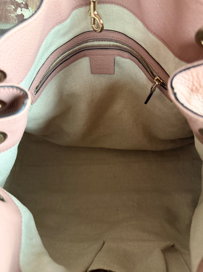 Gucci Soho Chain Strap Shoulder Bag Leather Large Pink 73723