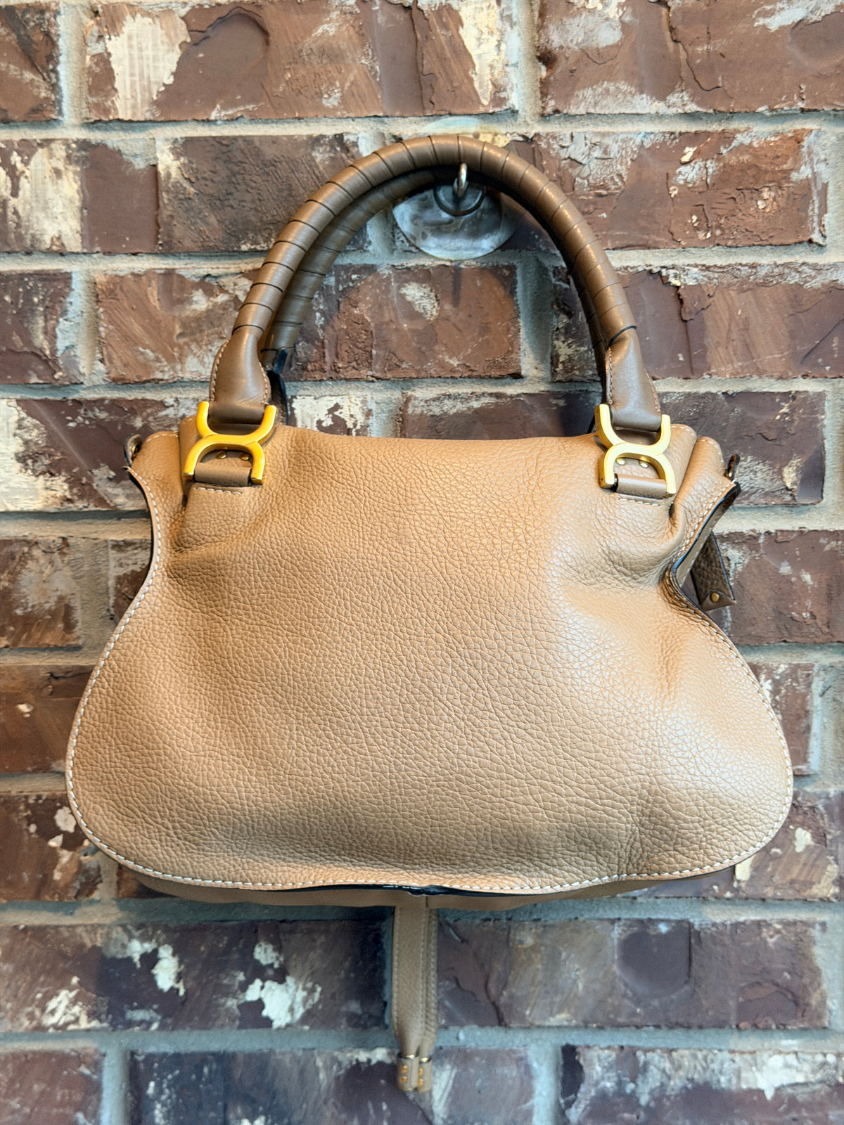 Chloe Marcie Satchel Leather Medium Tan 74964