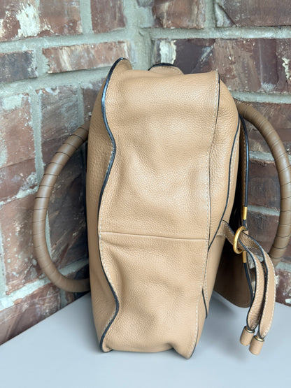 Chloe Marcie Satchel Leather Medium Tan 74964