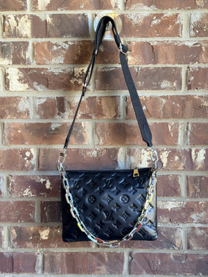 Louis Vuitton Coussin Bag Monogram Embossed Lambskin PM Black 82394