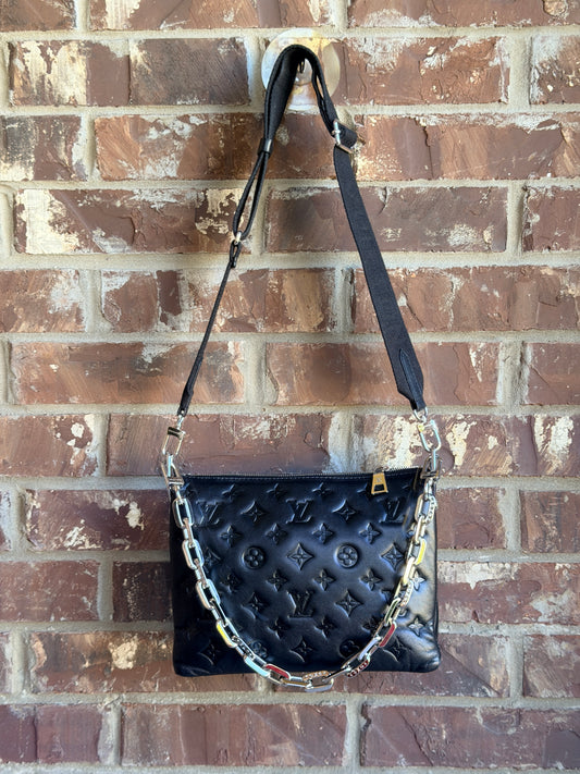 Louis Vuitton Coussin Bag Monogram Embossed Lambskin PM Black 82394