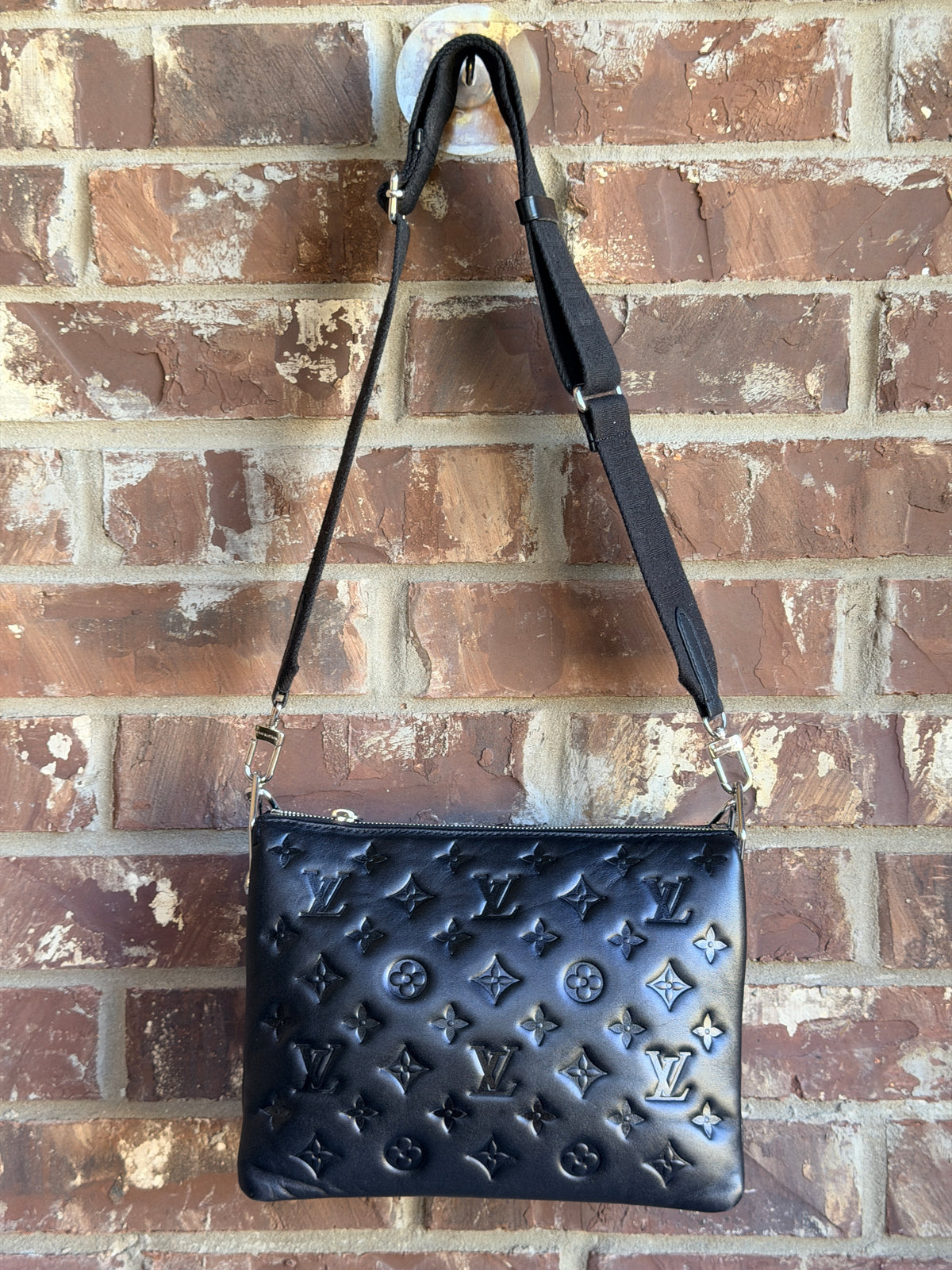 Louis Vuitton Coussin Bag Monogram Embossed Lambskin PM Black 82394