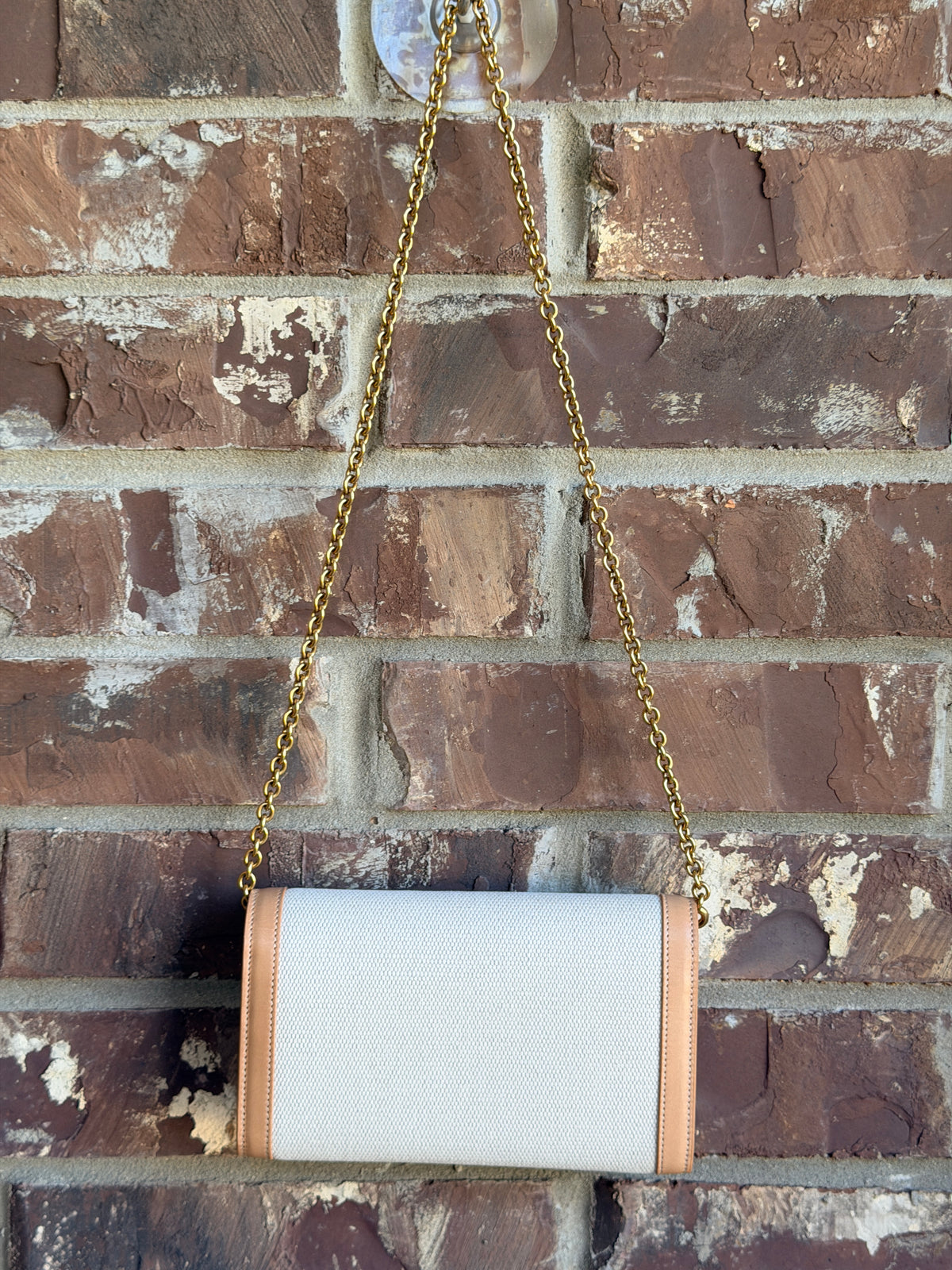 Saint Laurent Le Maillon Chain Wallet Canvas with Leather 65349
