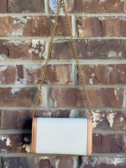 Saint Laurent Le Maillon Chain Wallet Canvas with Leather 65349