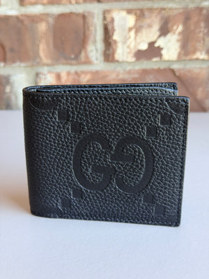 Gucci Calfskin Jumbo GG Embossed Bifold Wallet 94353