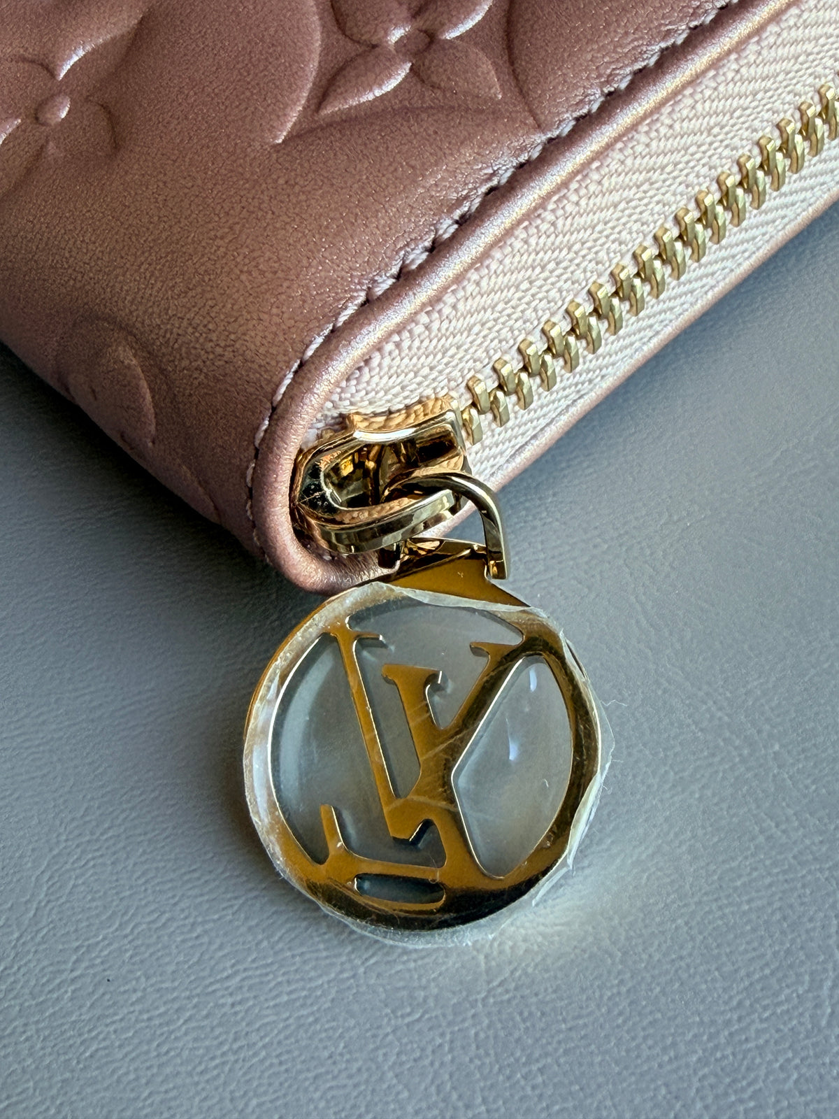 Louis Vuitton Metallic Monogram Embossed Lambskin Coussin Zippy Wallet 45622