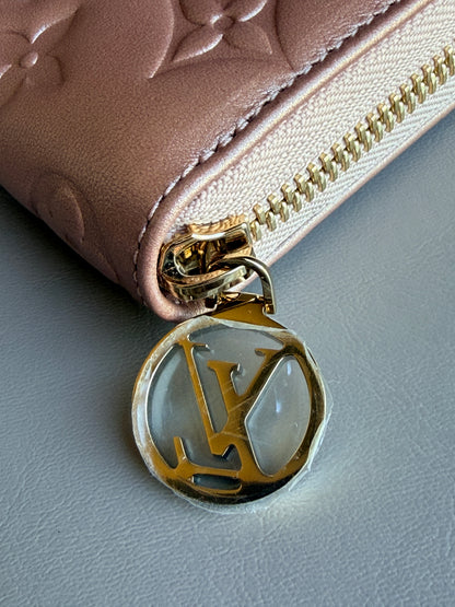 Louis Vuitton Metallic Monogram Embossed Lambskin Coussin Zippy Wallet 45622