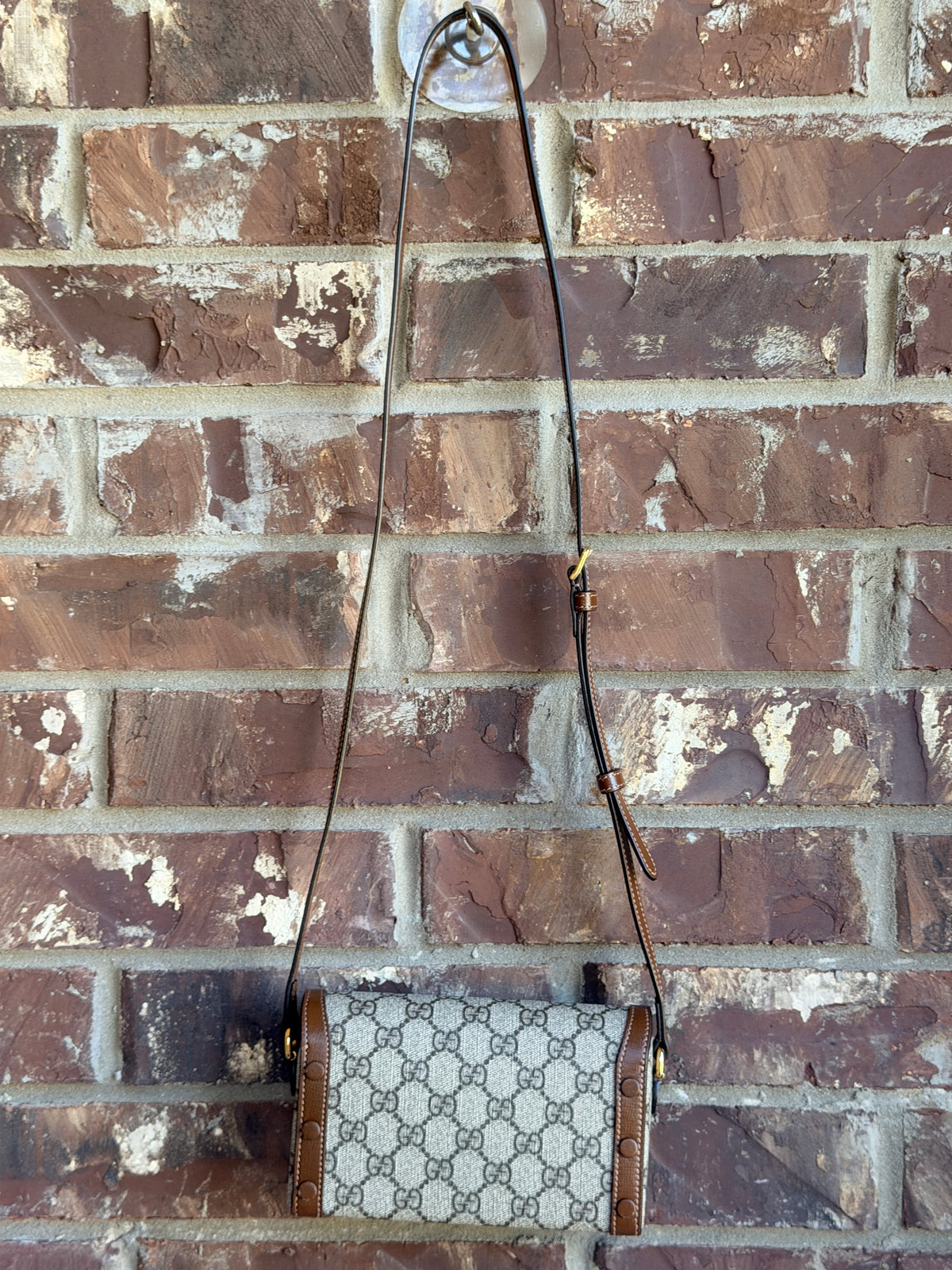 Gucci Horsebit 1955 Flap Crossbody Bag GG Coated Canvas Mini 45722
