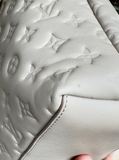 Louis Vuitton Coussin Hobo Monogram Embossed Lambskin MM Tan 58291