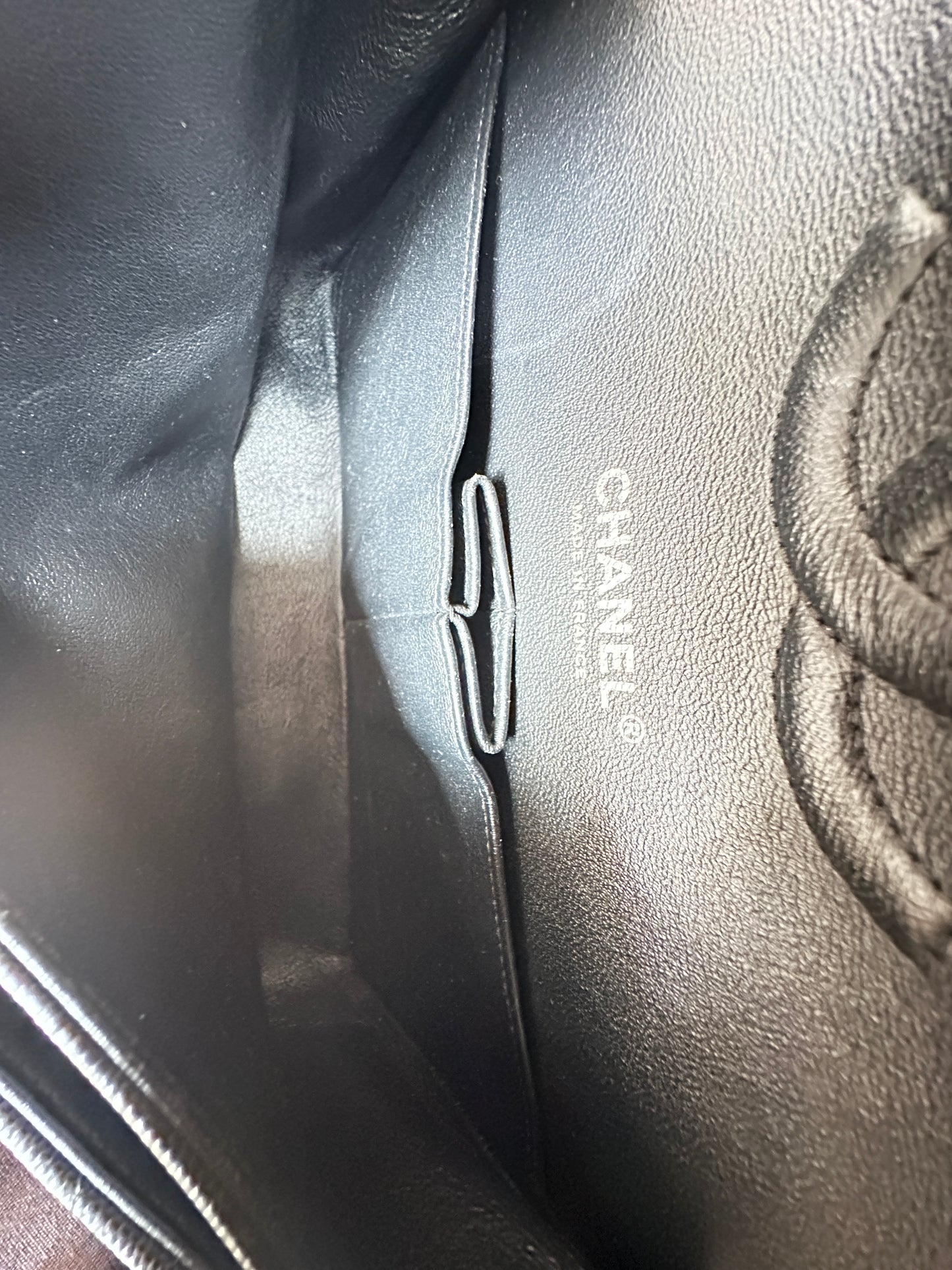 Chanel Classic Double Flap Bag Quilted Iridescent Caviar Medium Black 82735