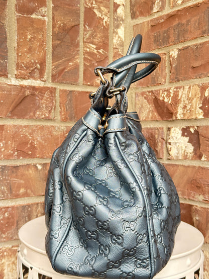 Gucci Sukey Tote Guccissima Leather Medium Blue 48269