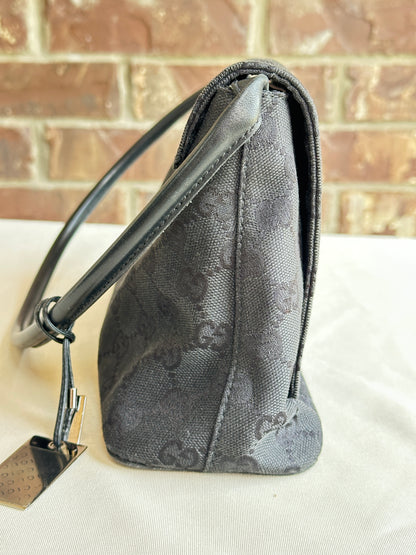 Gucci GG Monogram Black Flap Bag with Pouch 49283