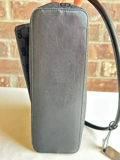 Gucci GG Monogram Black Flap Bag with Pouch 49283