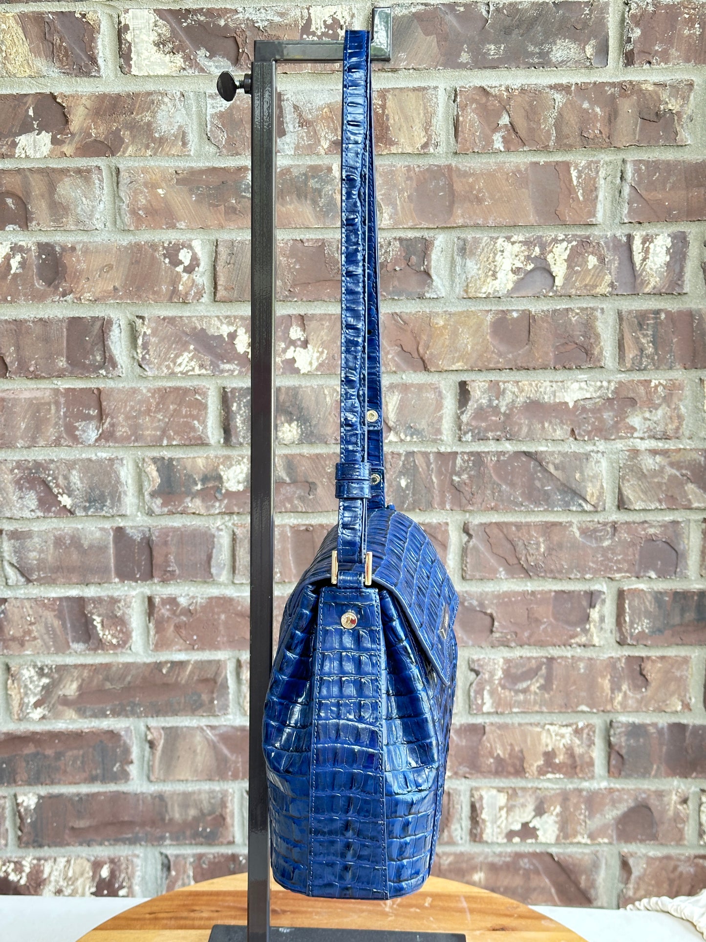Brahmin Margo Leontyne Embossed Leather Small Crossbody - Blue 52353