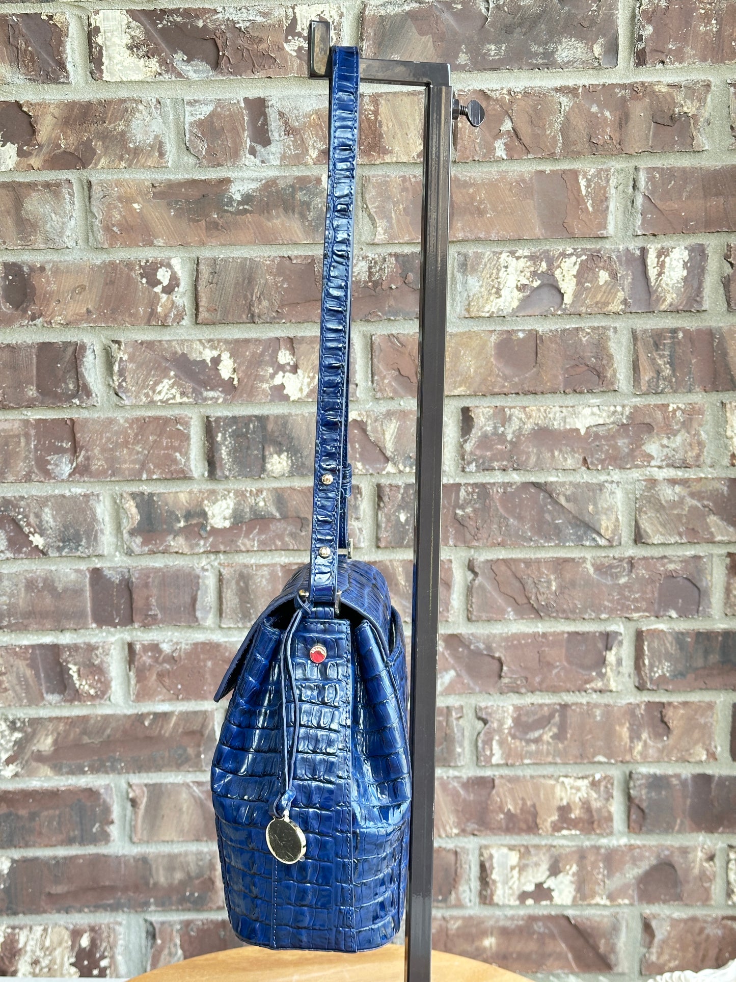 Brahmin Margo Leontyne Embossed Leather Small Crossbody - Blue 52353