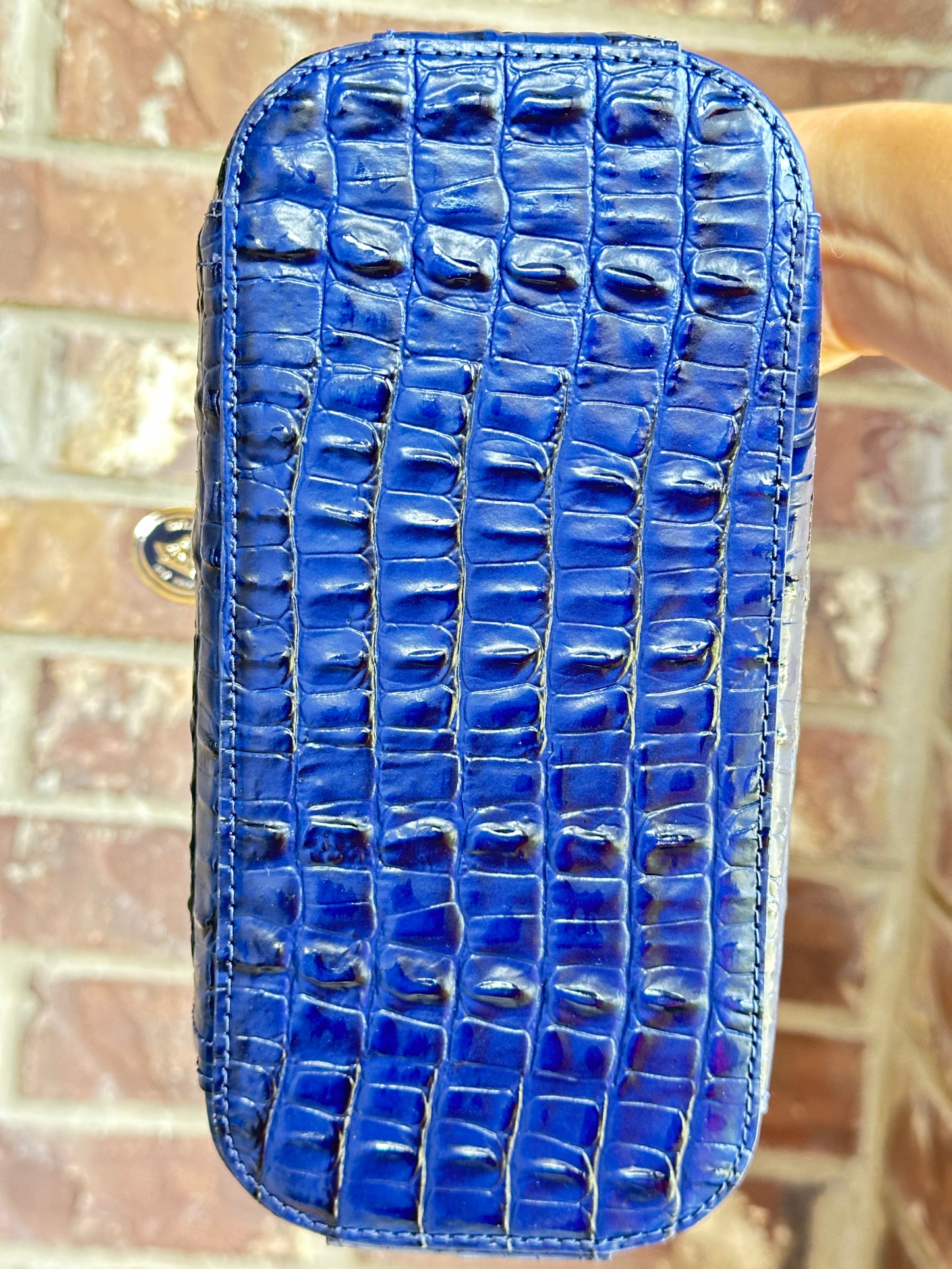 Brahmin Margo Leontyne Embossed Leather Small Crossbody - Blue 52353