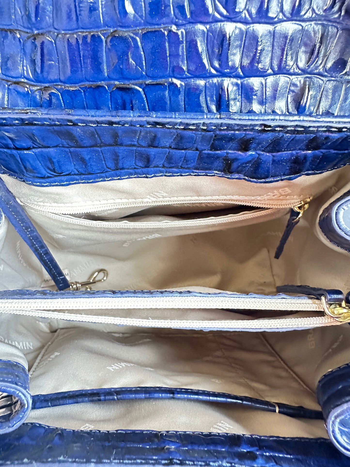 Brahmin Margo Leontyne Embossed Leather Small Crossbody - Blue 52353