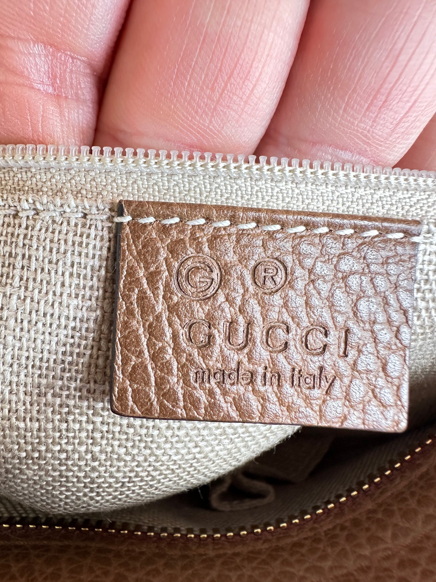Gucci Bree Convertible Tote GG Canvas with Leather Small Brown 73842
