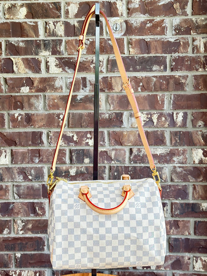 Louis Vuitton Speedy Bandouliere Bag Damier Azur 30	73827