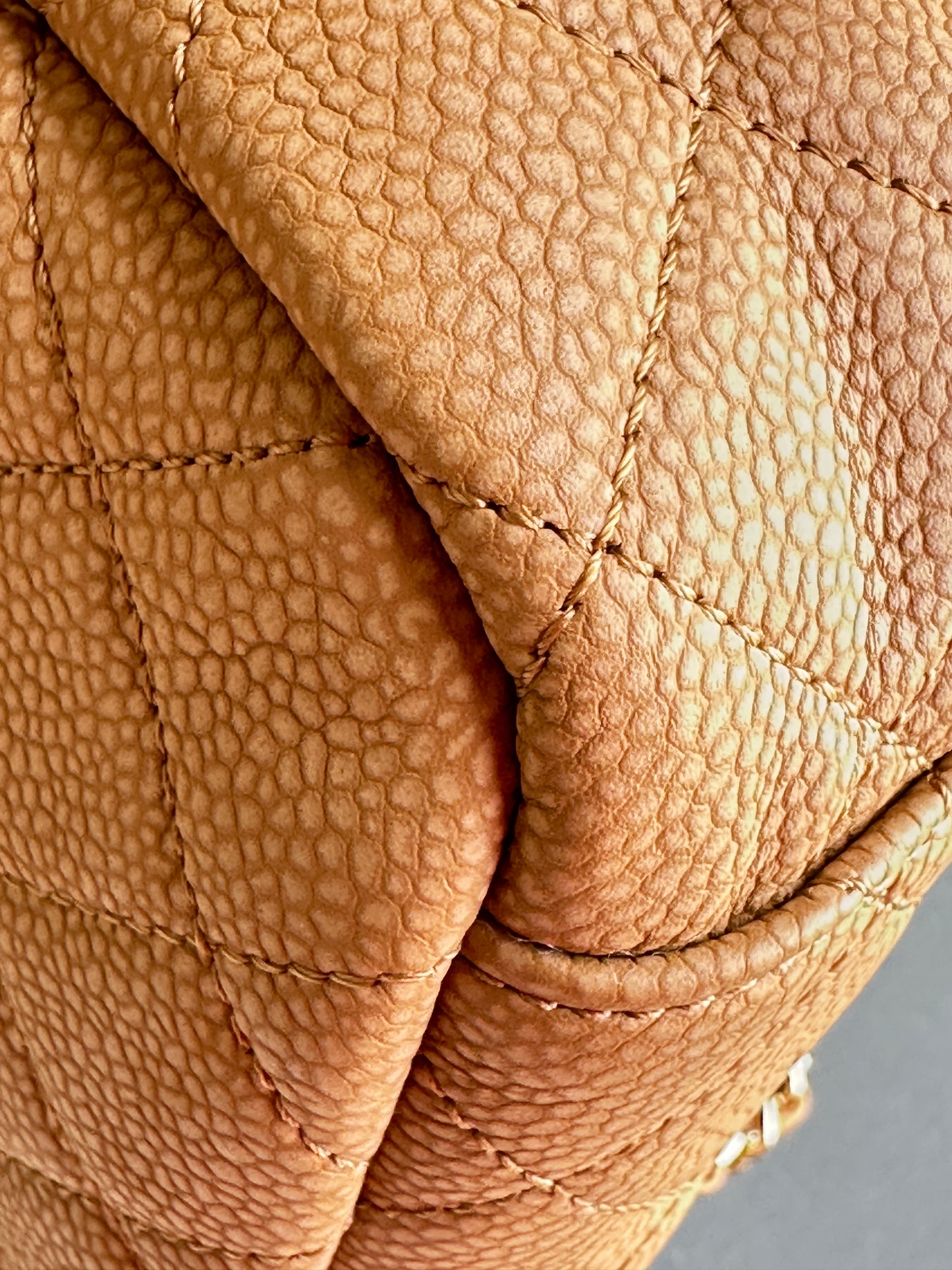 Chanel Caviar Quilted Medium Coco Tassel Camera Case Tan 82927