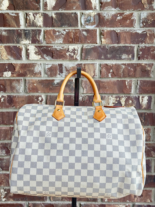 Louis Vuitton Speedy Handbag Damier Azur 35 34899