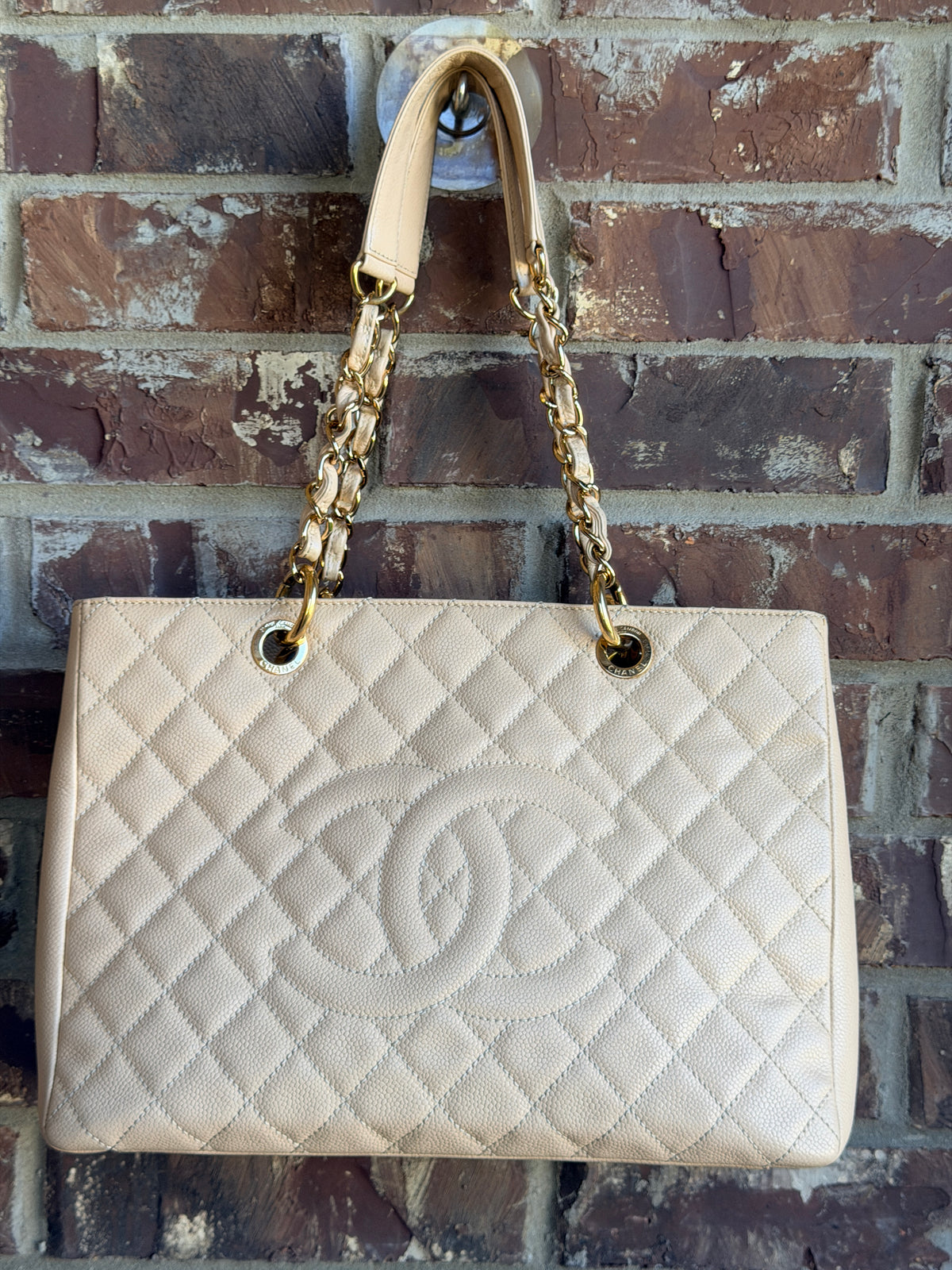 
Chanel Grand Shopping Tote Quilted Caviar Cream/Beige 73684

