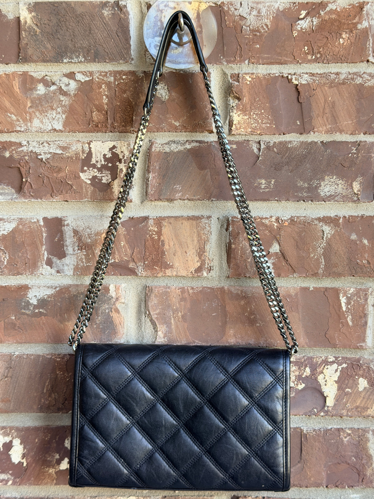 Saint Laurent Becky Chain Wallet Quilted Leather 34623