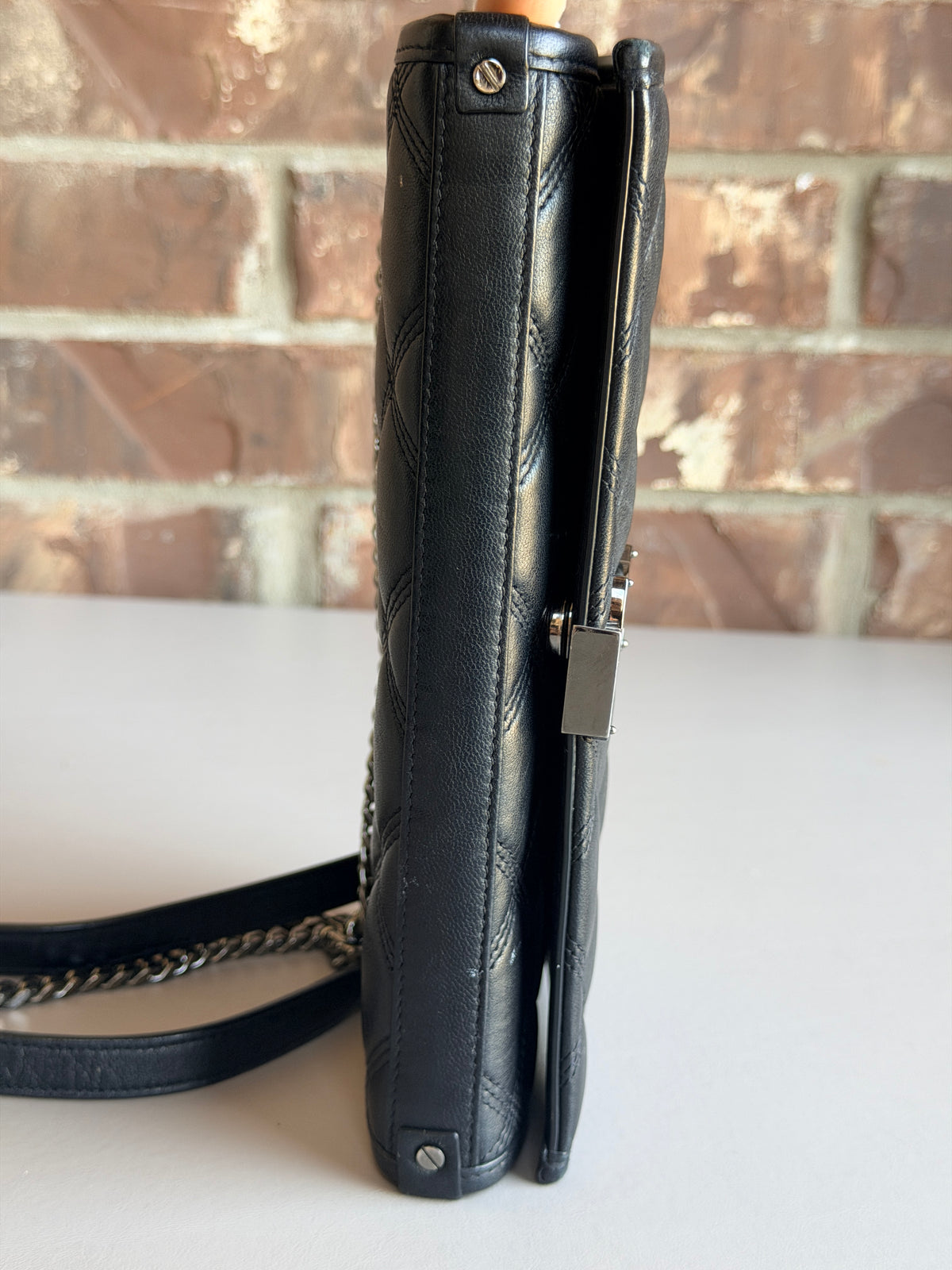 Saint Laurent Becky Chain Wallet Quilted Leather 34623