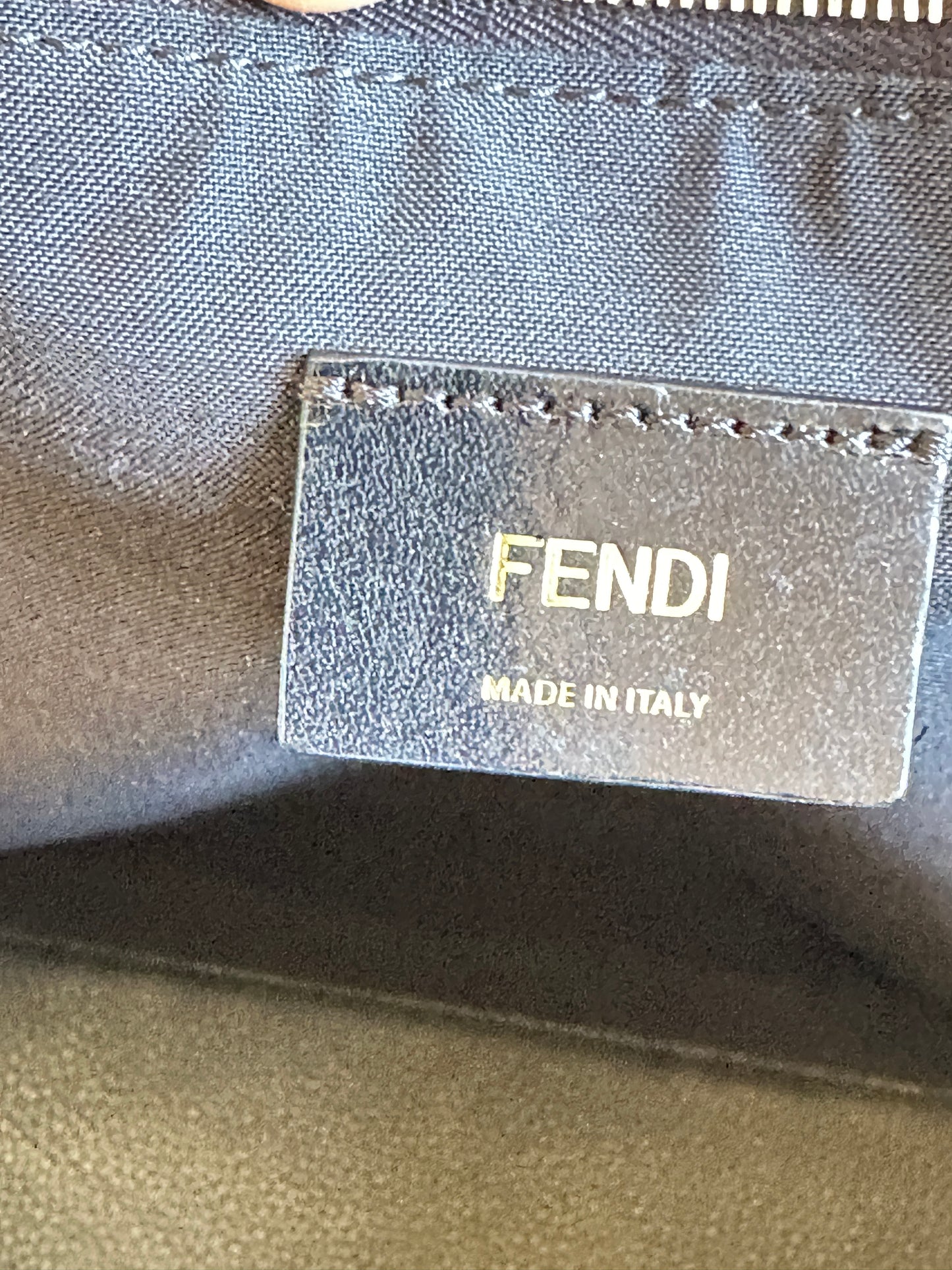 Fendi Karligraphy Tote Metallic Zucca Canvas Large 72635