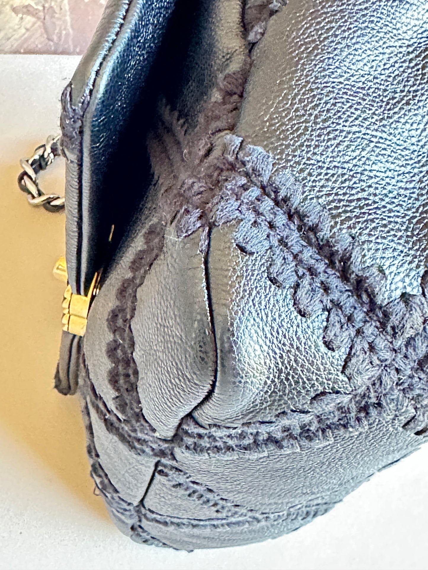 Chanel 19 Flap Bag Crochet Quilted Calfskin Medium Black 81938