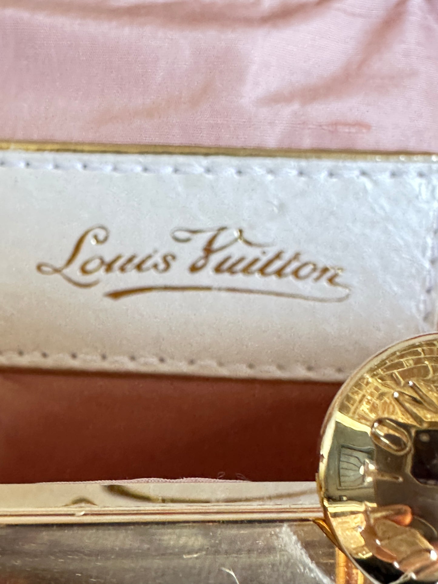 Louis Vuitton Aumoniere Satin Evening Bag Monogram White Multicolor 82723