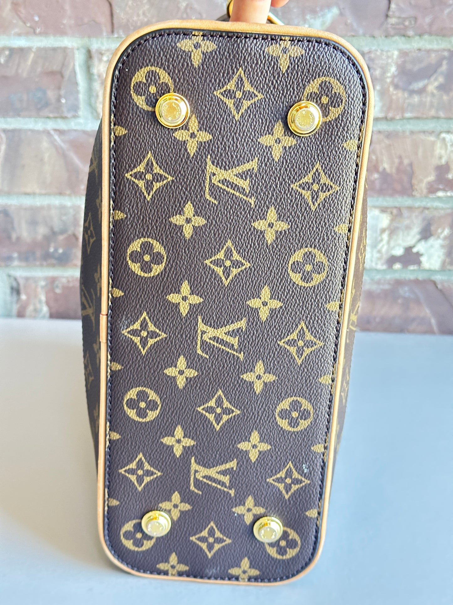 Louis Vuitton Carry All Handbag Monogram Canvas MM Brown 42346