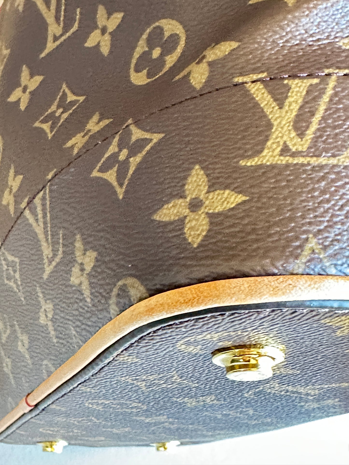 Louis Vuitton Carry All Handbag Monogram Canvas MM Brown 42346