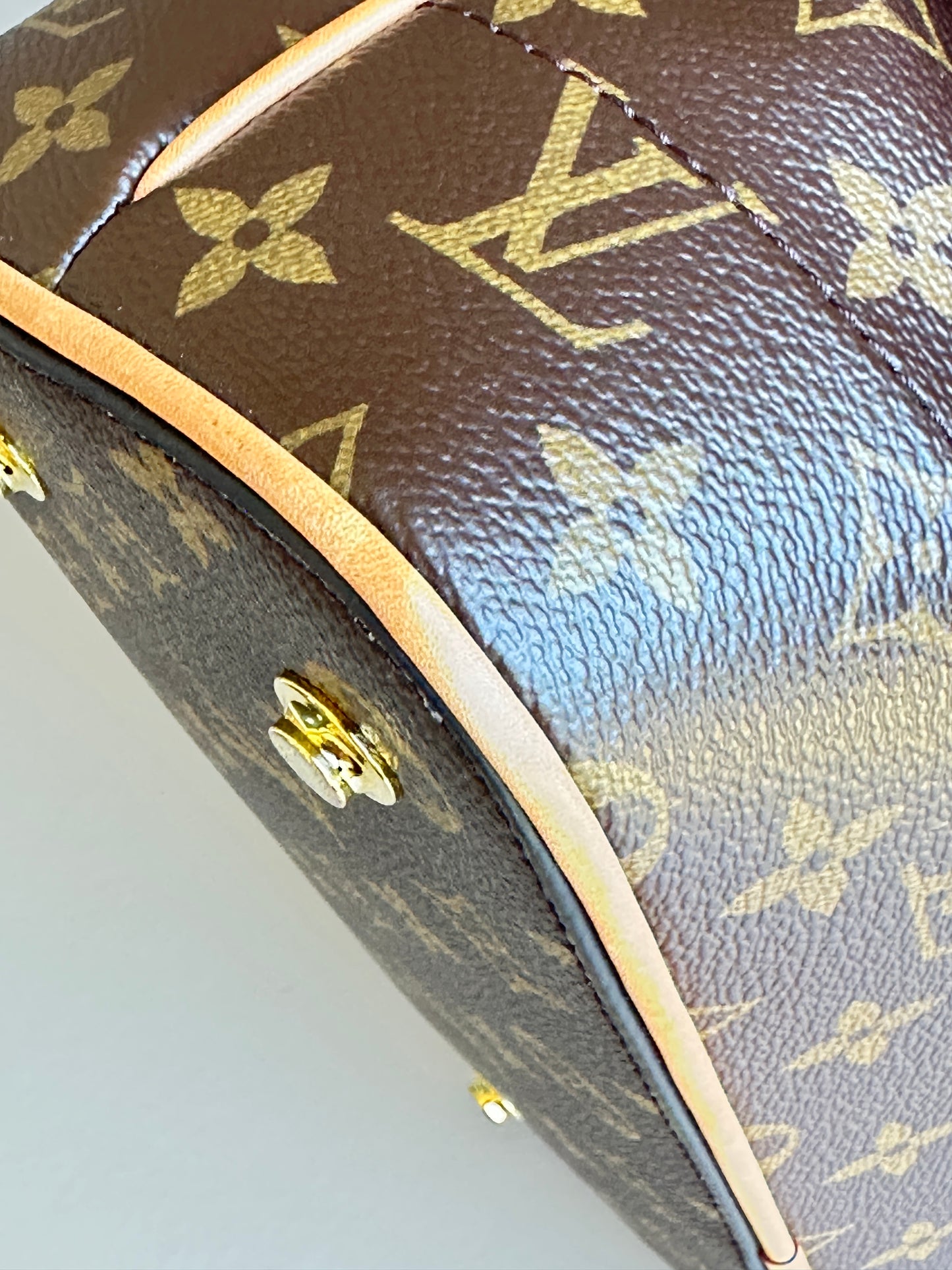 Louis Vuitton Carry All Handbag Monogram Canvas MM Brown 42346