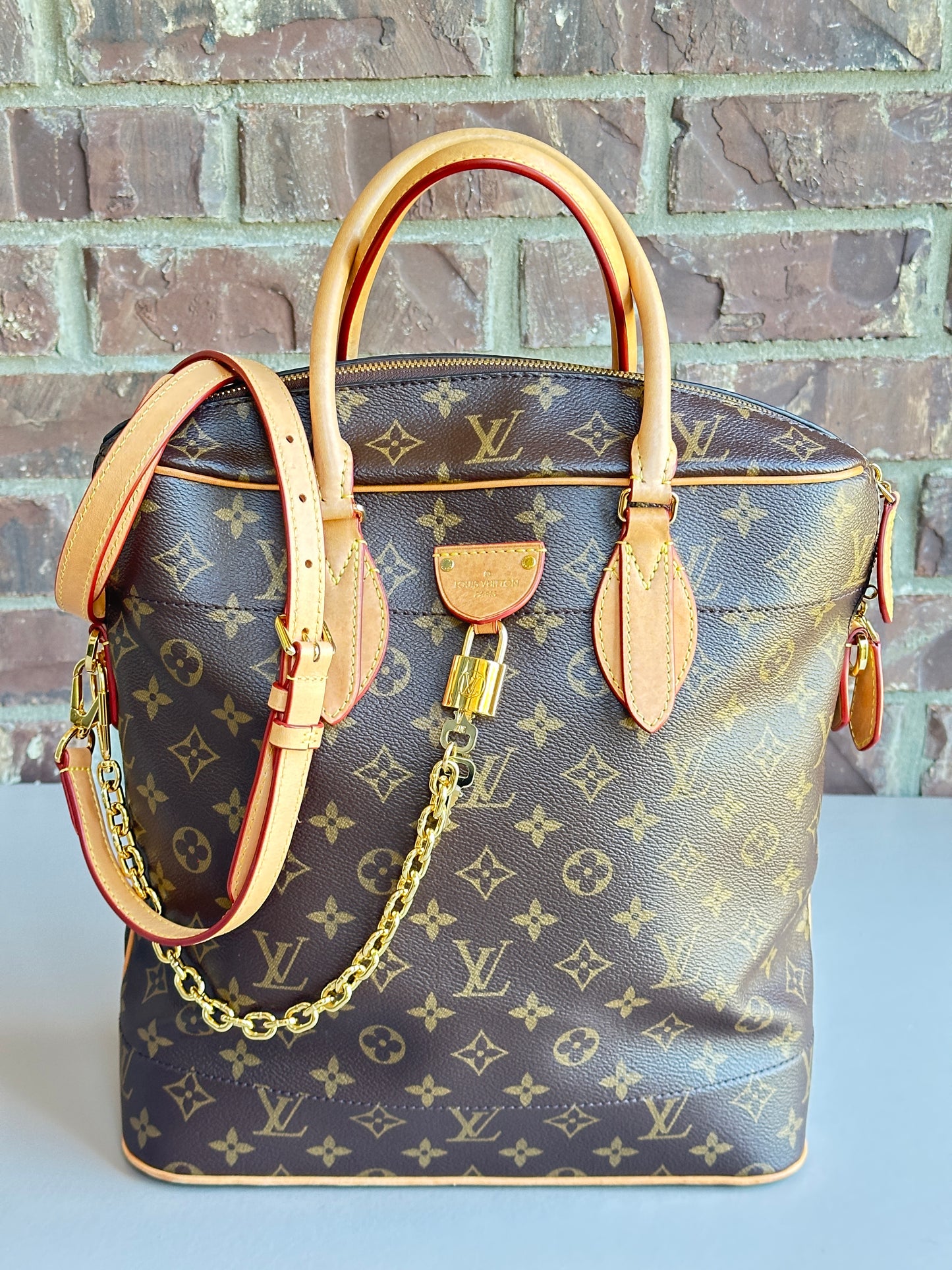 Louis Vuitton Carry All Handbag Monogram Canvas MM Brown 42346