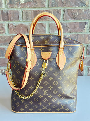 Louis Vuitton Carry All Handbag Monogram Canvas MM Brown 42346