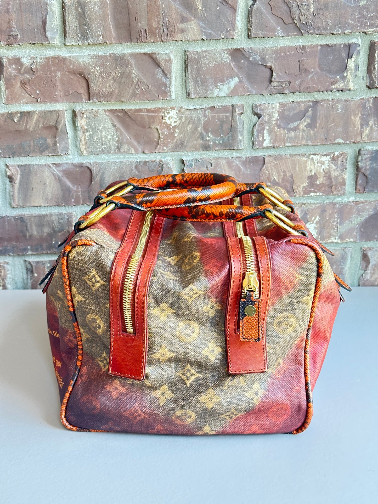 Louis Vuitton Mancrazy Jokes Handbag Monogram Canvas and Snakeskin 54362