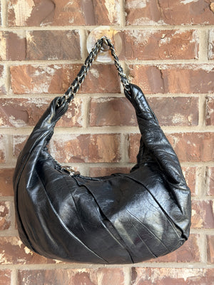 Chanel Twisted Hobo Glazed Calfskin Black 43726